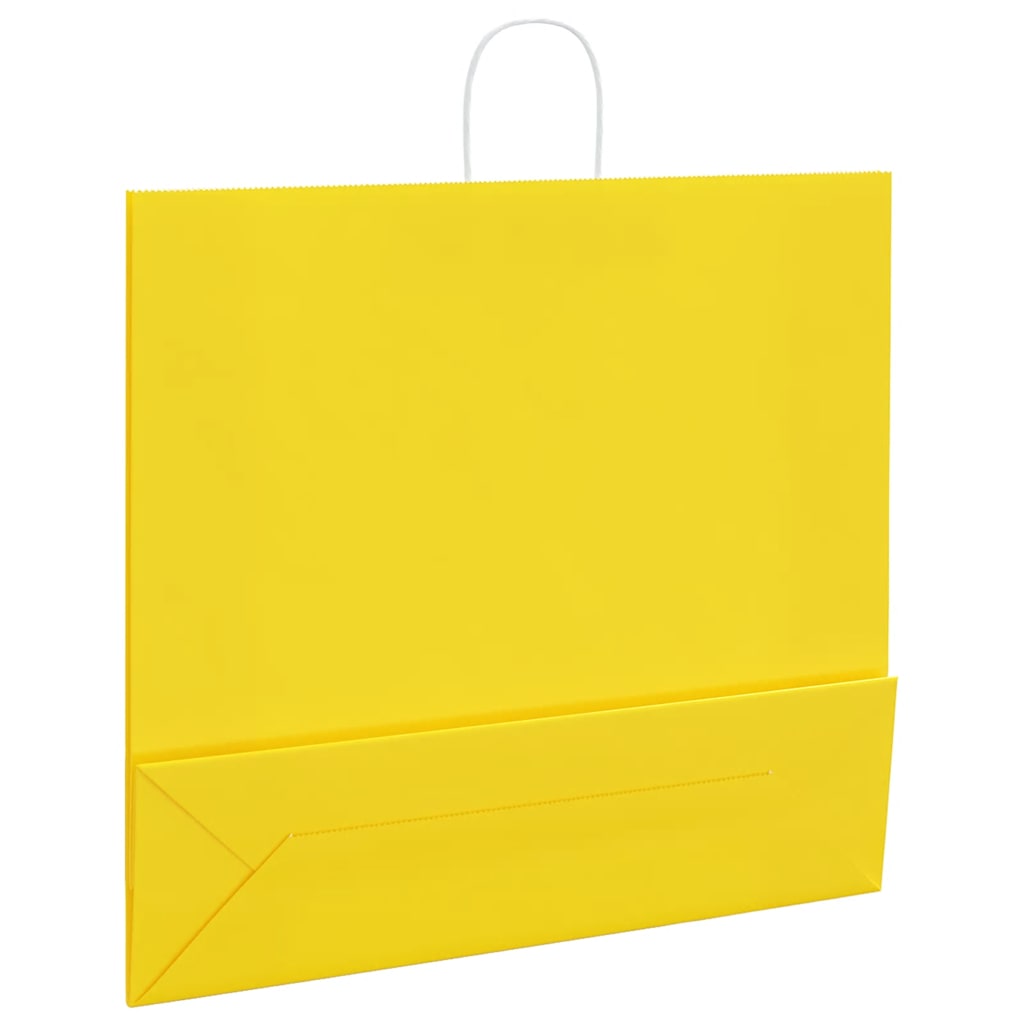 Papirnate vrećice 250 kom s ručkama žute 54x15x49 cm
