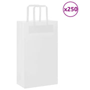 Papirnate vrećice 250 kom s ručkama bijele 21x11x36 cm