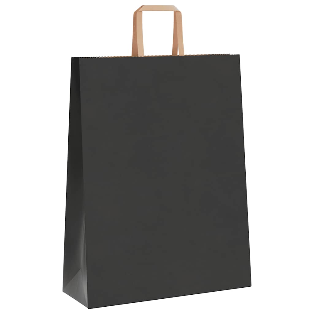 Papirnate vrećice 250 kom s ručkama crne 32x12x42 cm