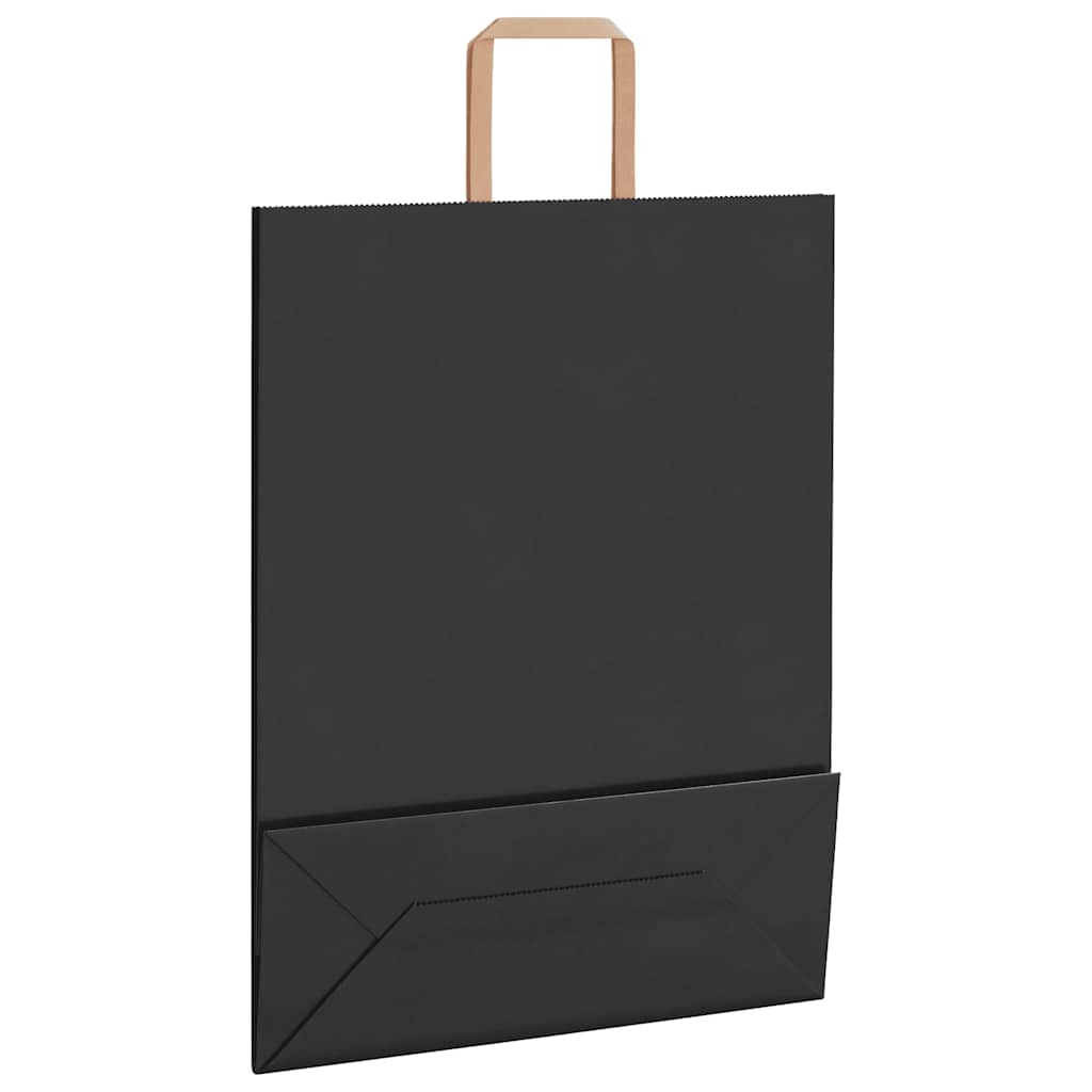 Papirnate vrećice 250 kom s ručkama crne 32x12x42 cm