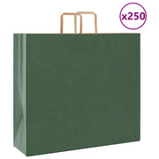 Papirnate vrećice 250 kom s ručkama zelene 54x15x49 cm