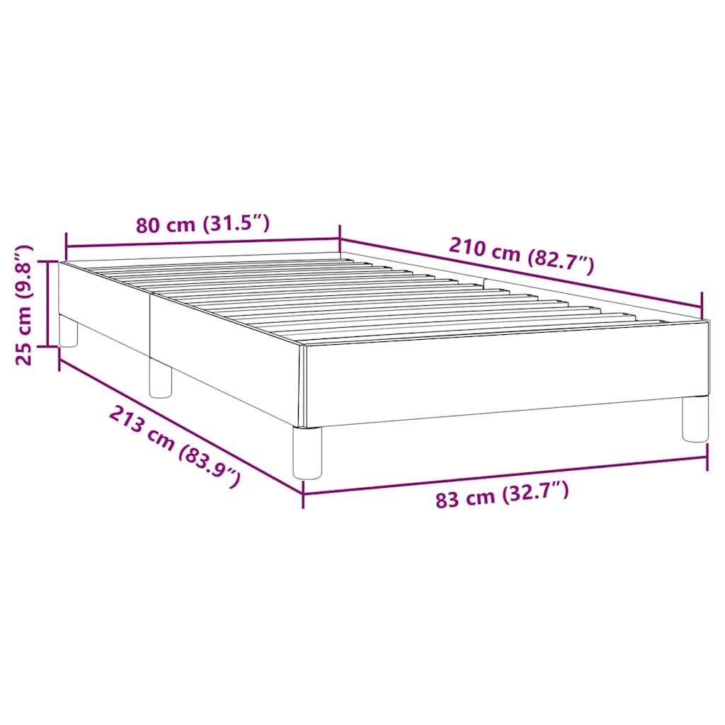 Box Spring krevet bez madraca ružičasti 80x210 cm samt