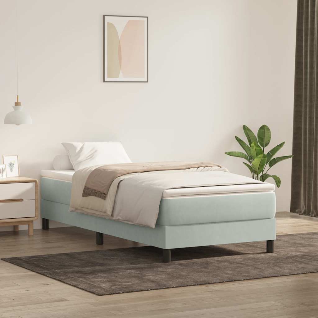 Box Spring krevet bez madraca svijetlo sivi 90x210 cm samt