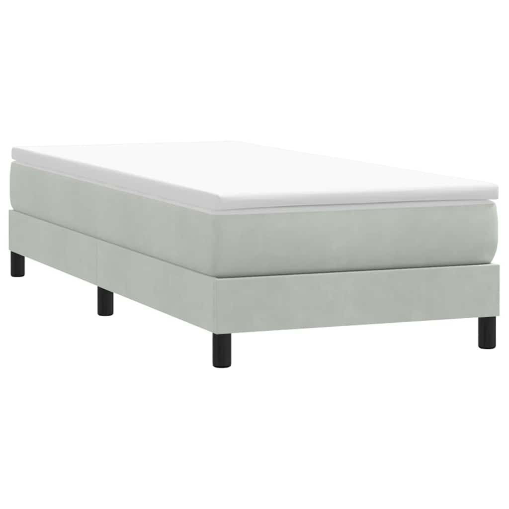 Box Spring krevet bez madraca svijetlo sivi 90x210 cm samt