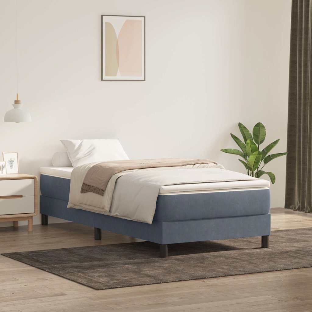 Box Spring krevet bez madraca tamno sivi 90x210 cm samt