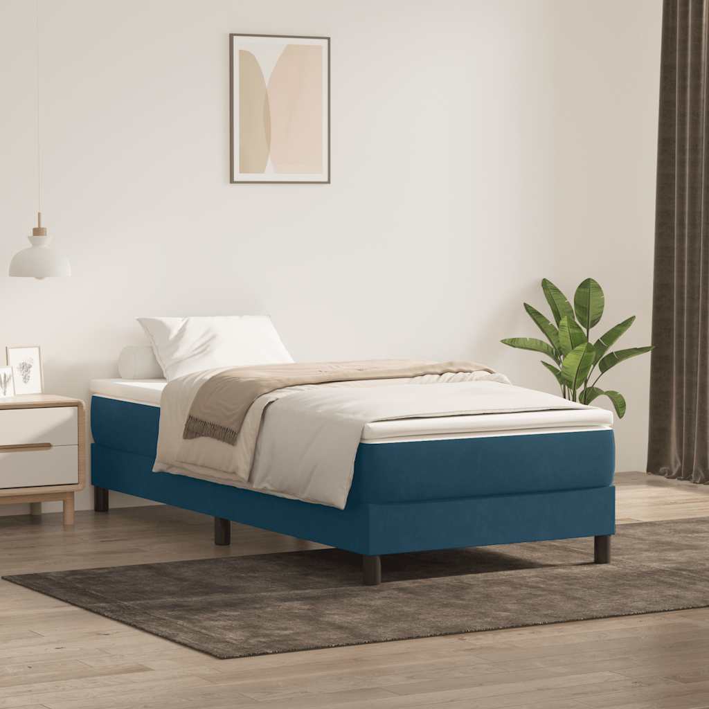 Box Spring krevet bez madraca tamnoplavi 90x210 cm samt