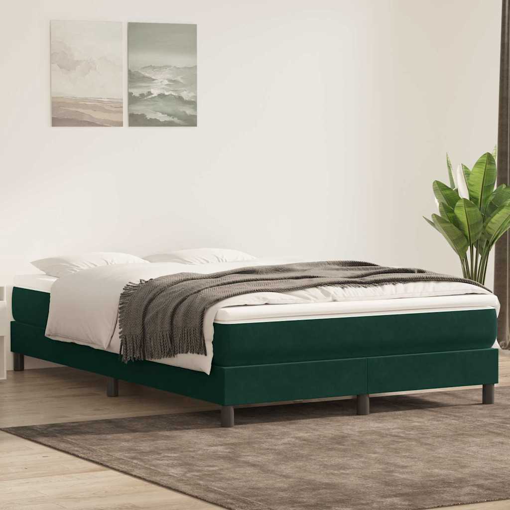 Box Spring krevet bez madraca tamnozeleni 140x210 cm baršun