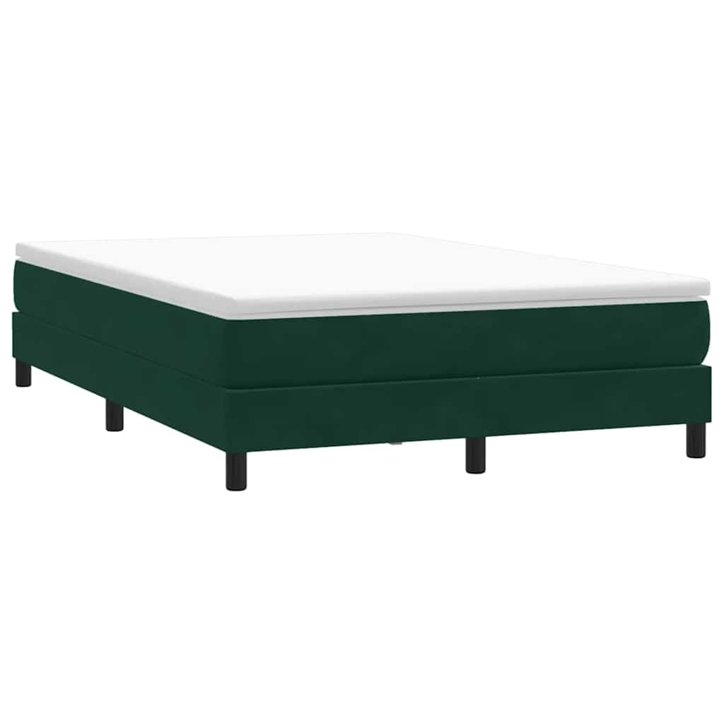 Box Spring krevet bez madraca tamnozeleni 140x210 cm baršun