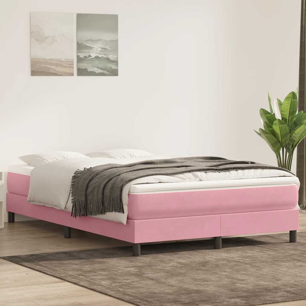 Box Spring krevet bez madraca ružičasti 140x210 cm samt