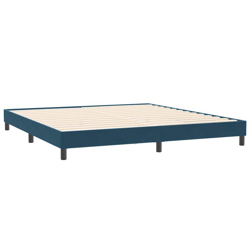 Box Spring krevet bez madracem tamnoplavi 200x210 cm baršun