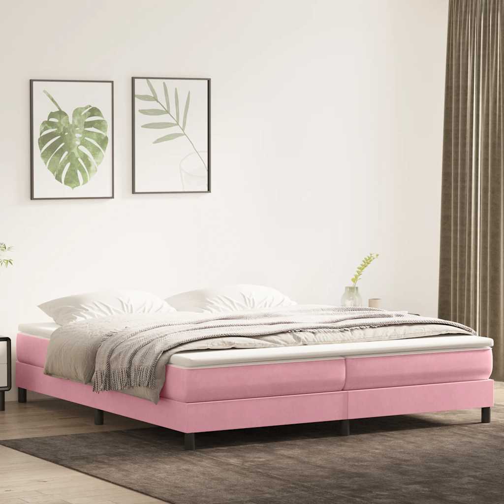 Box Spring krevet bez madracem ružičasti 200x210 cm samt
