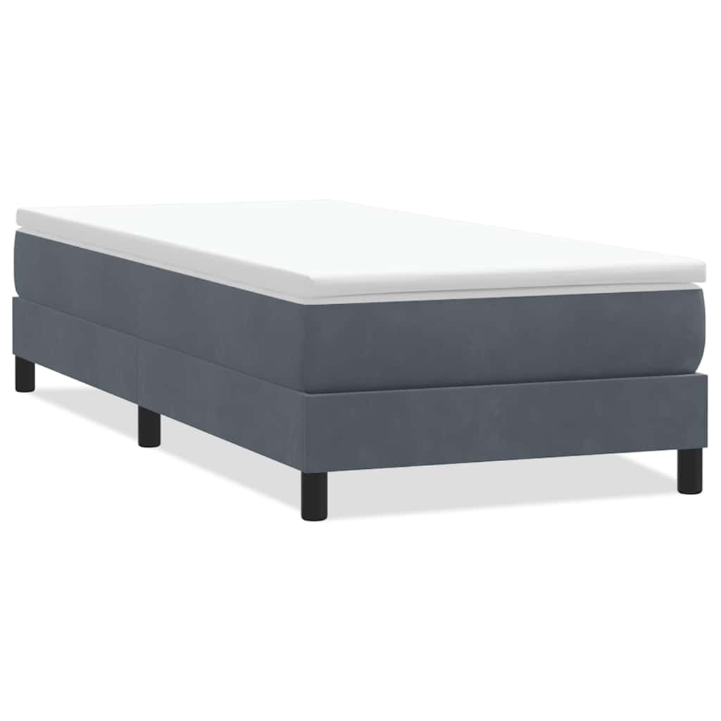 Box spring krevet bez madracem tamnosivi 80 x 220 cm baršunasti