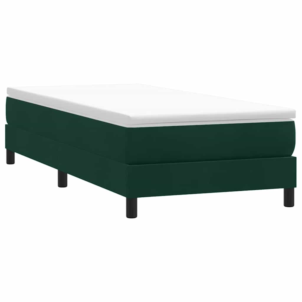 Box Spring krevet bez madracem tamnozeleni 80x220 cm baršun