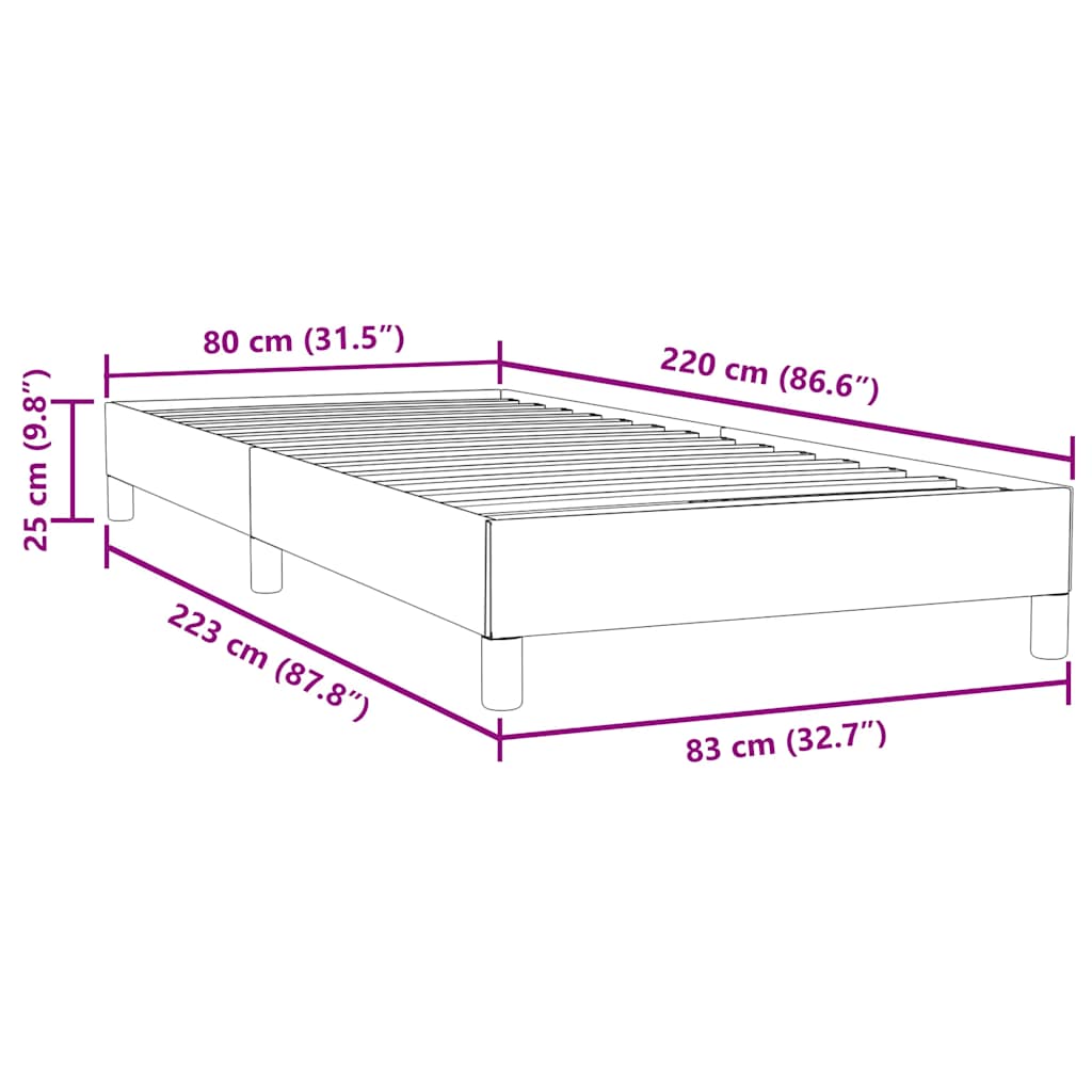 Box spring krevet bez madracem ružičasti 80 x 220 cm baršunasti