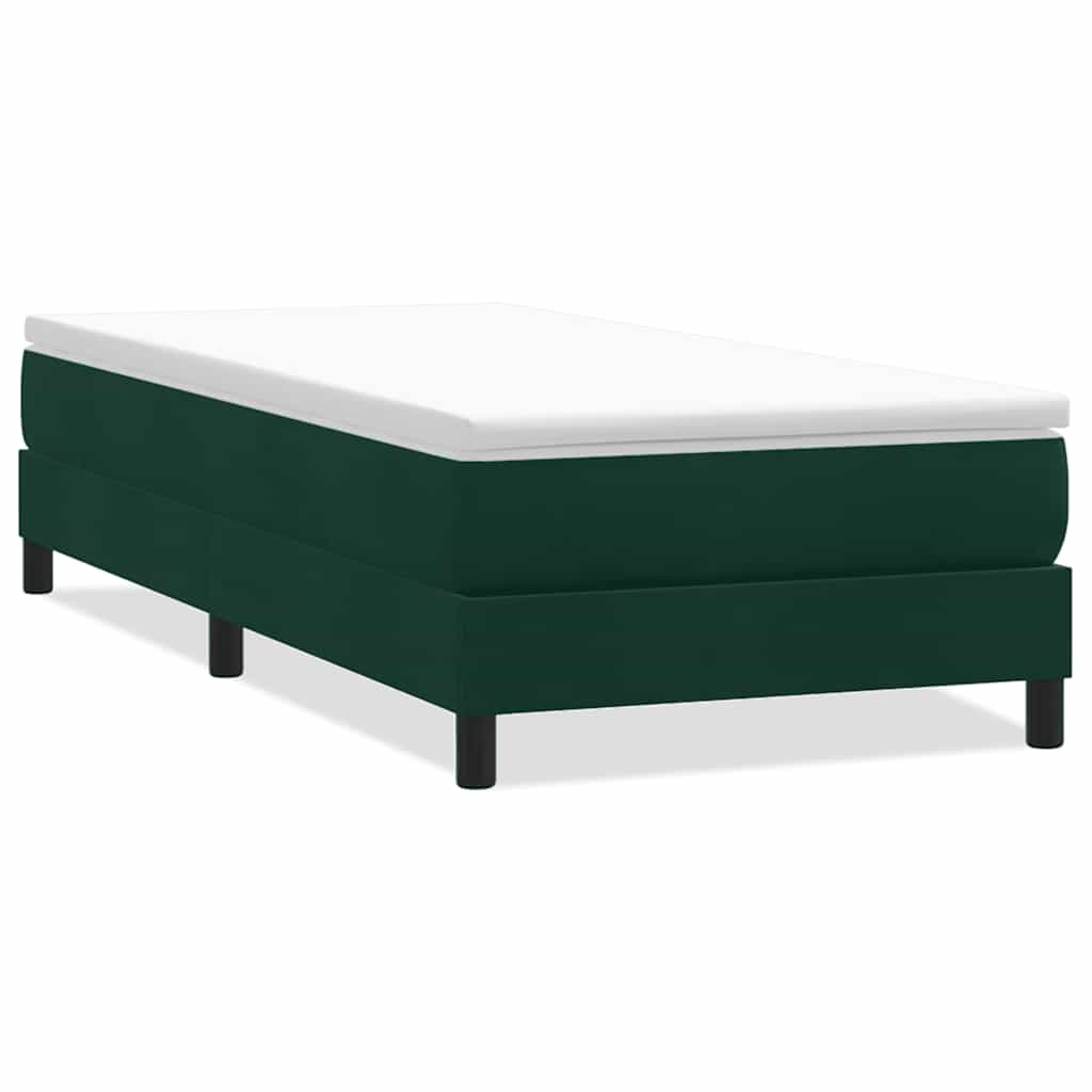 Box Spring krevet bez madracem tamnozeleni 90x220 cm baršun