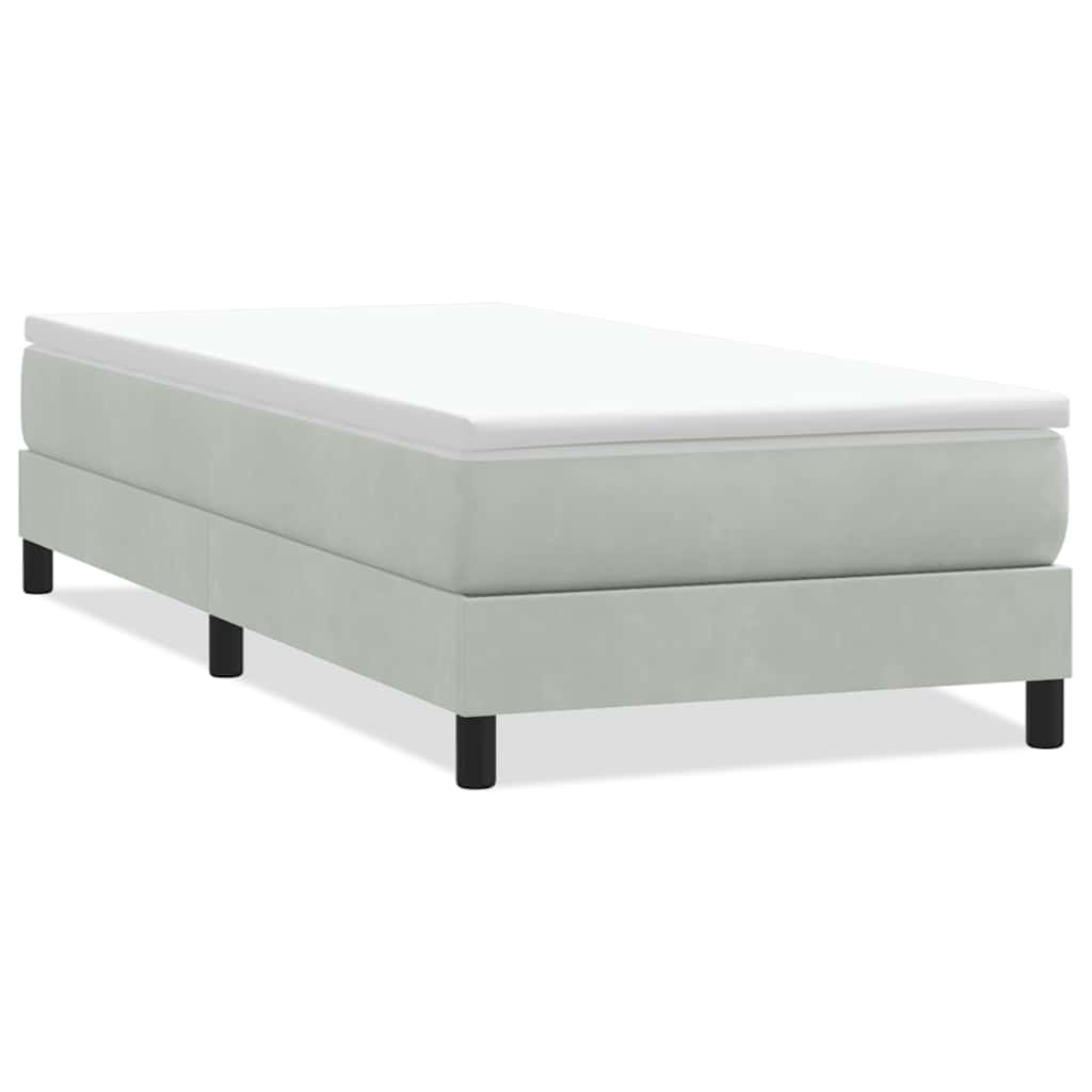 Box Spring krevet bez madracem svijetlo sivi 100x220 cm baršun
