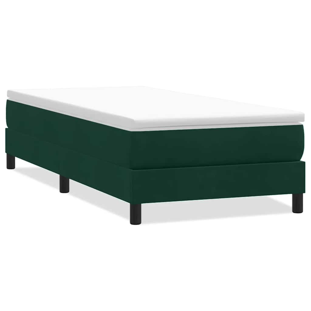 Box Spring krevet bez madracem tamno zeleni 100x220 cm baršun