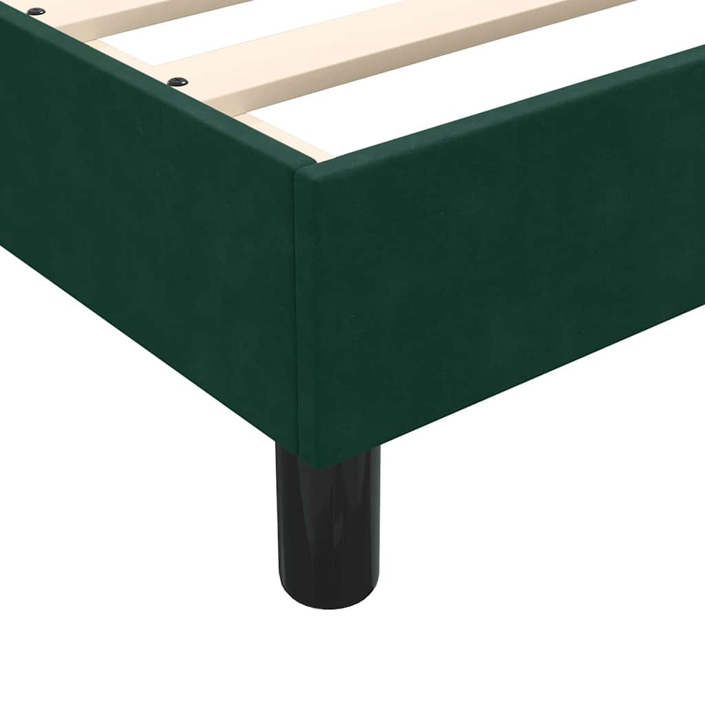 Box Spring krevet bez madracem tamno zeleni 100x220 cm baršun