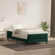 Box Spring krevet bez madracem tamno zeleni 100x220 cm baršun
