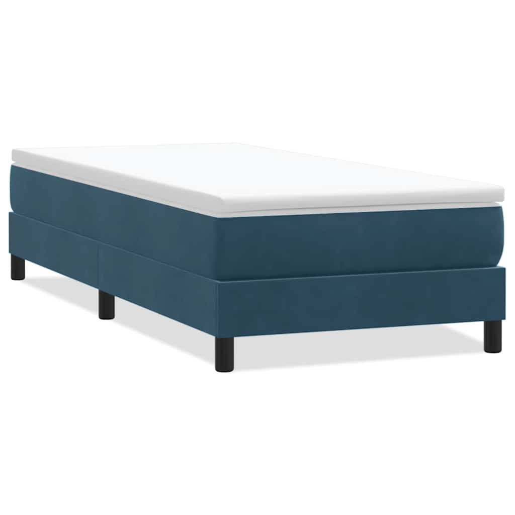Box Spring krevet bez madracem tamnoplavi 100x220 cm baršun