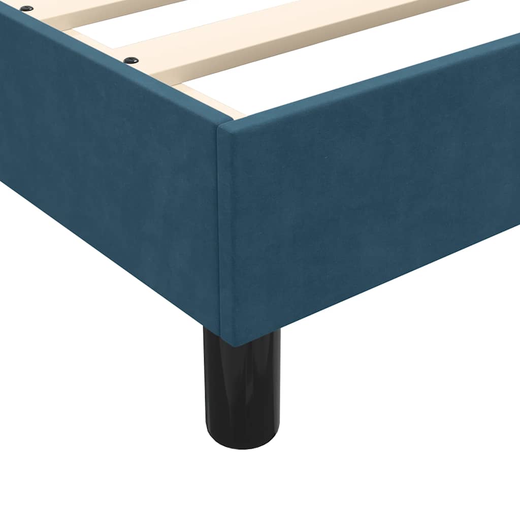 Box Spring krevet bez madracem tamnoplavi 100x220 cm baršun