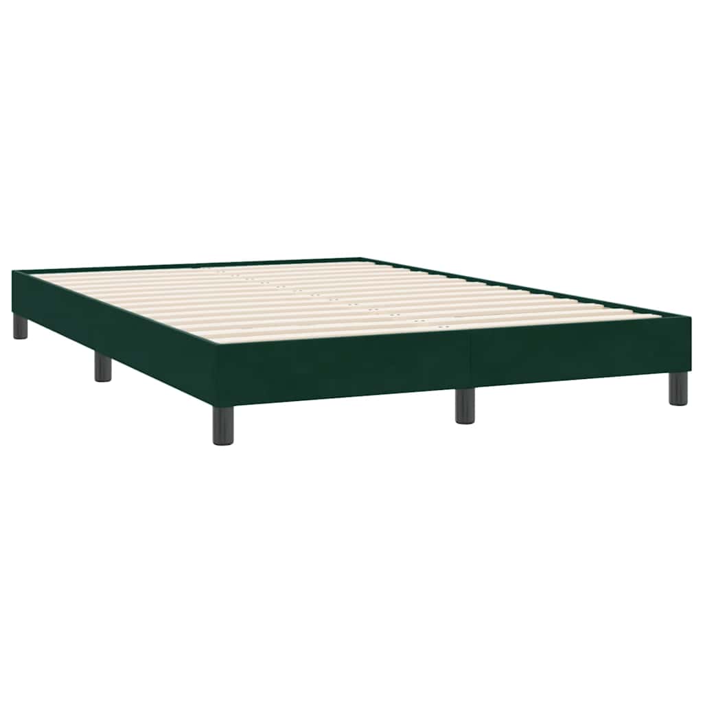 Box Spring krevet bez madracem tamno zeleni 140x220 cm baršun