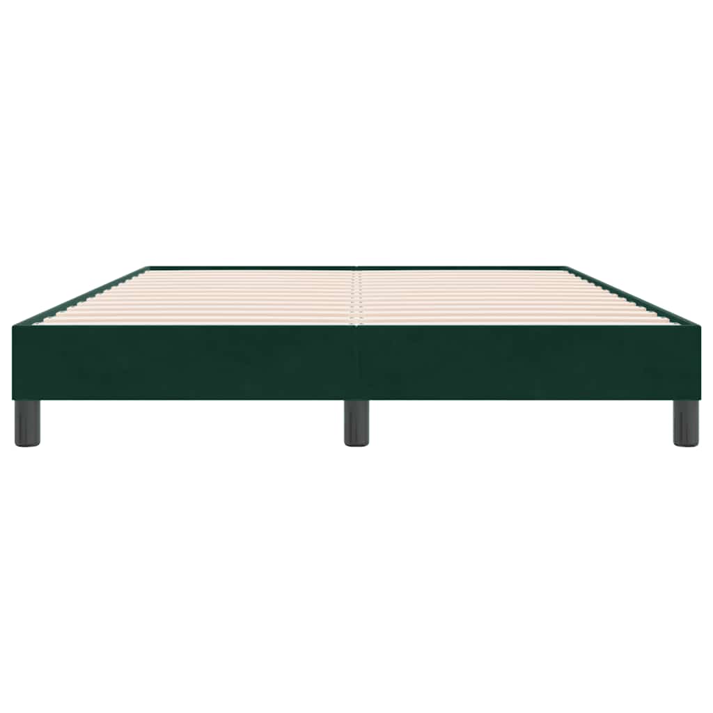 Box Spring krevet bez madracem tamno zeleni 140x220 cm baršun