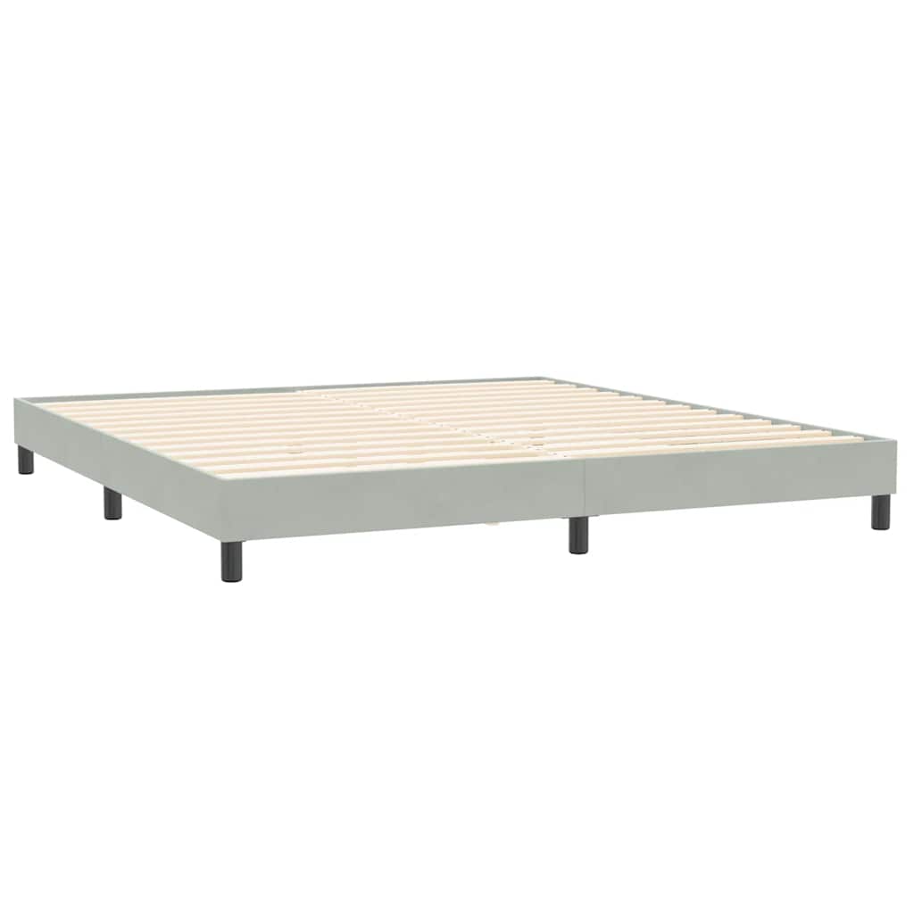 Box Spring krevet bez madracem svijetlo sivi 200x220 cm baršun