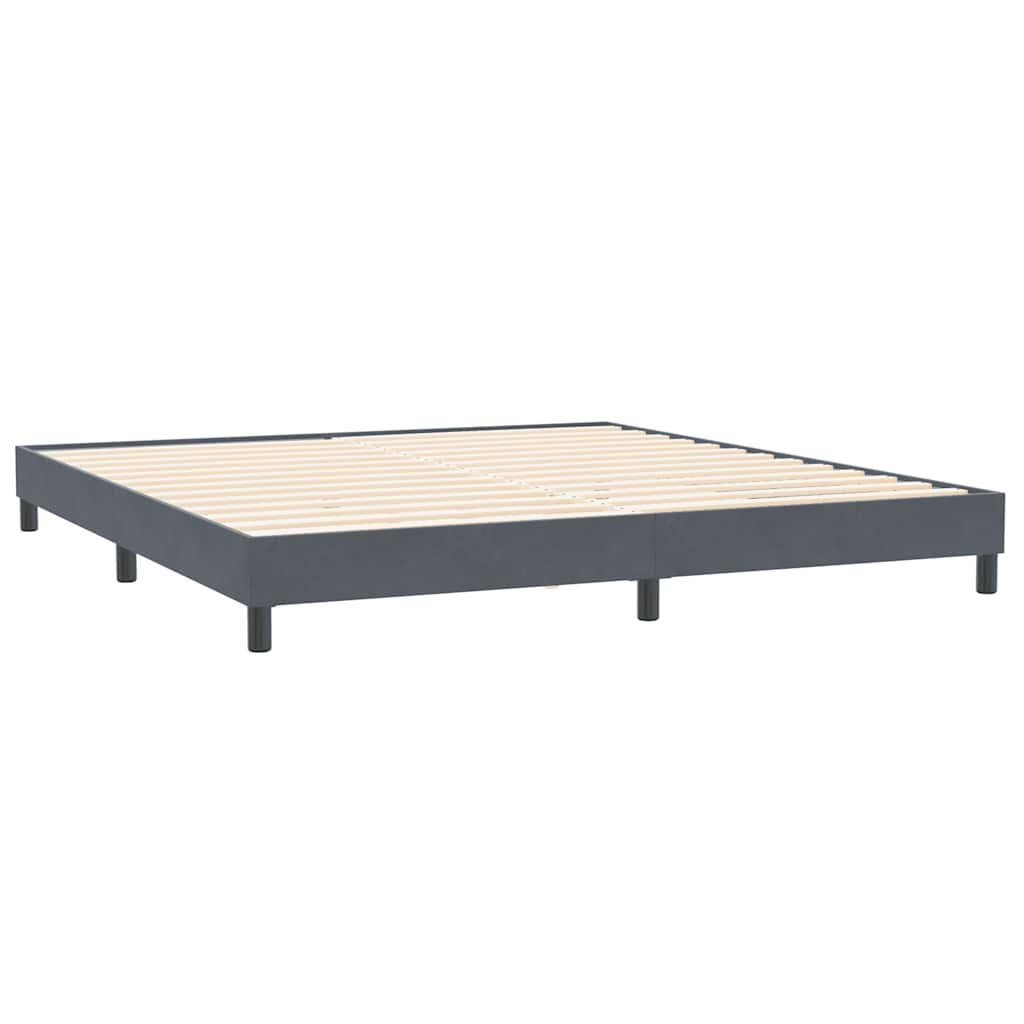 Box Spring krevet bez madracem tamno sivi 200x220 cm baršun