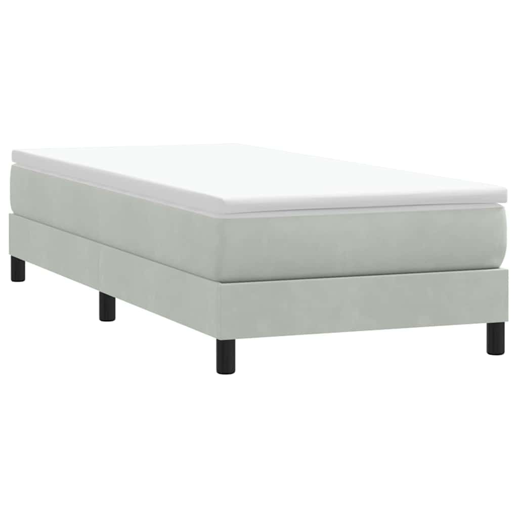 Box Spring krevet s madracem svijetlo sivi 80x210 cm baršun