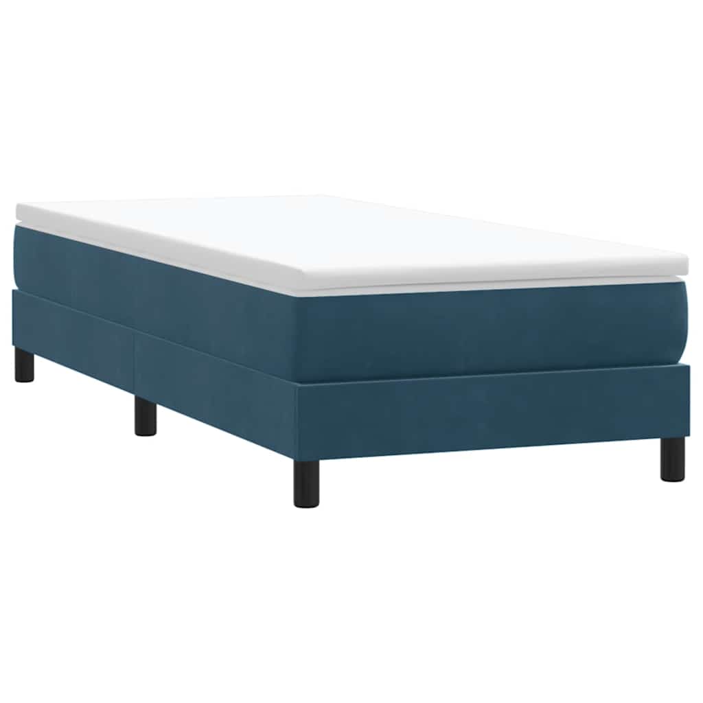 Box Spring krevet s madracem tamnoplavi 80x210 cm baršun