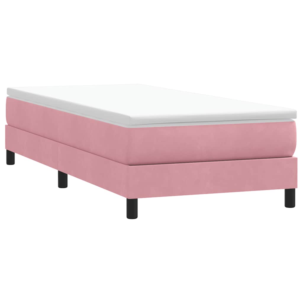 Box Spring krevet s madracem ružičasti 90x210 cm samt