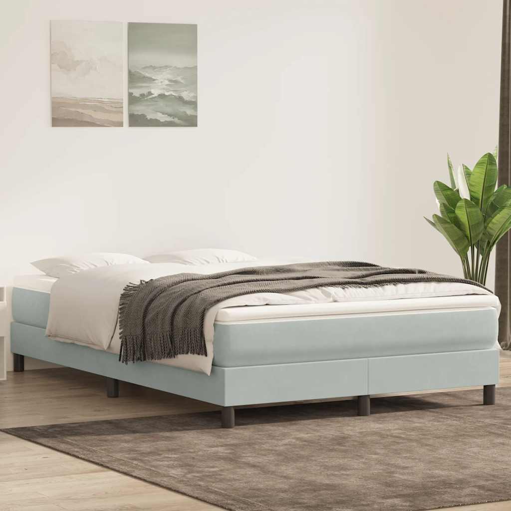 Krevet s oprugama i madracem svjetlosivi 160x210 cm baršunasti