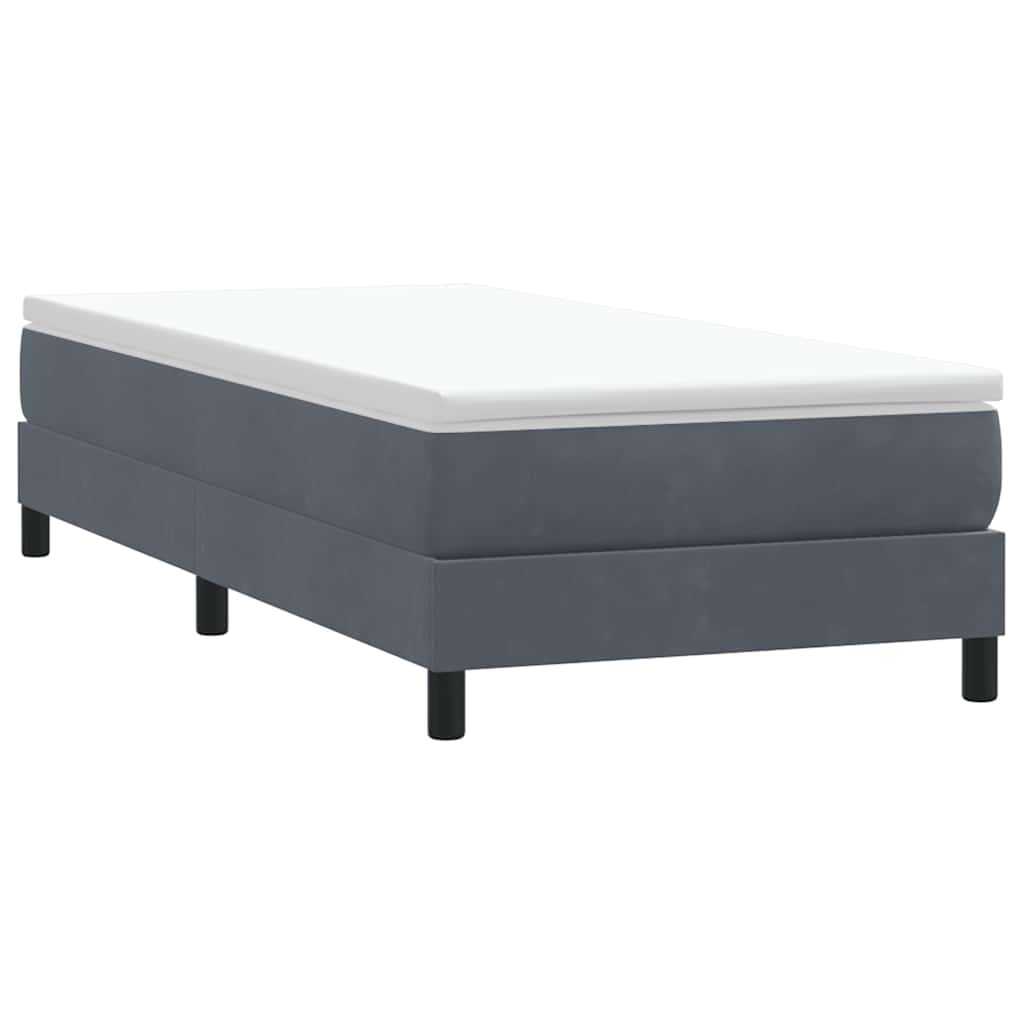 Box spring krevet s madracem tamnosivi 80 x 220 cm baršunasti