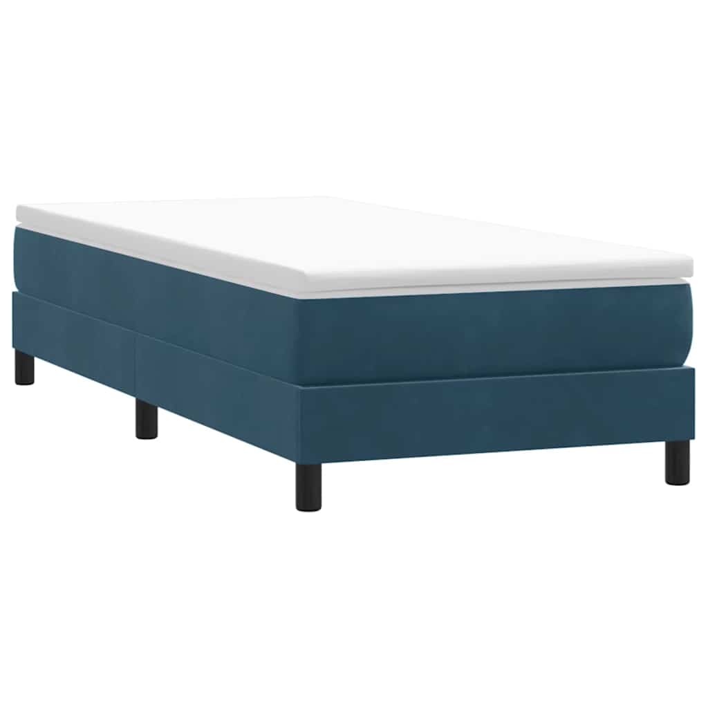 Box spring krevet s madracem tamnoplavi 80x220 cm baršunasti
