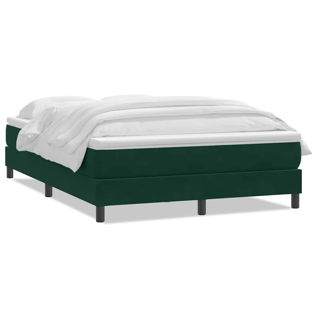 Box Spring krevet s madracem tamno zeleni 160x220 cm baršun