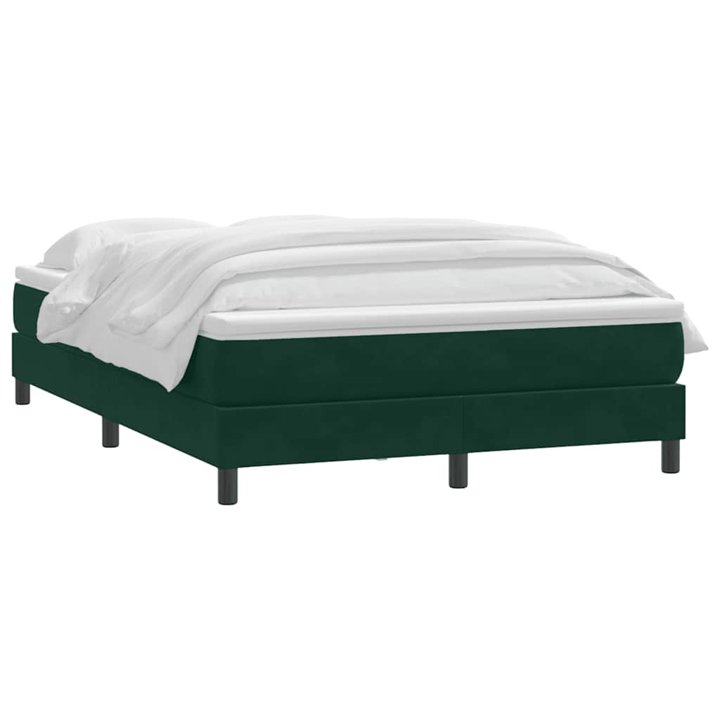 Box Spring krevet s madracem tamno zeleni 160x220 cm baršun