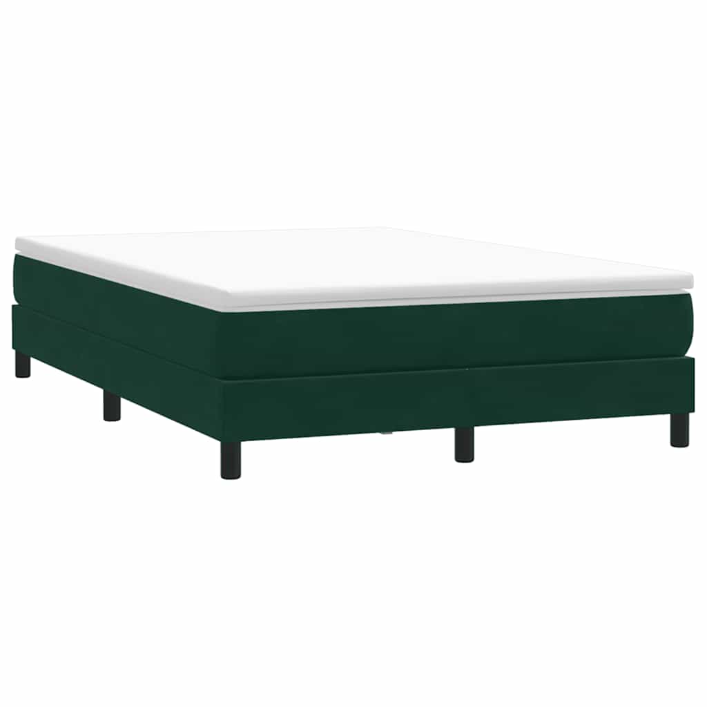 Box Spring krevet s madracem tamno zeleni 160x220 cm baršun