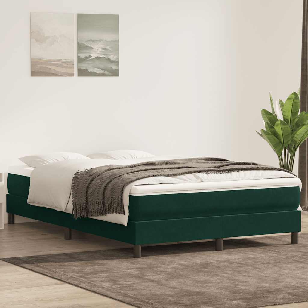 Box Spring krevet s madracem tamno zeleni 160x220 cm baršun