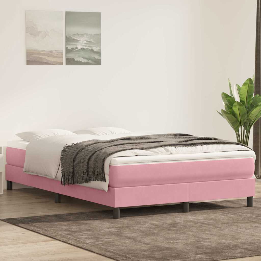 Box Spring krevet s madracem ružičasti 160x220 cm baršun