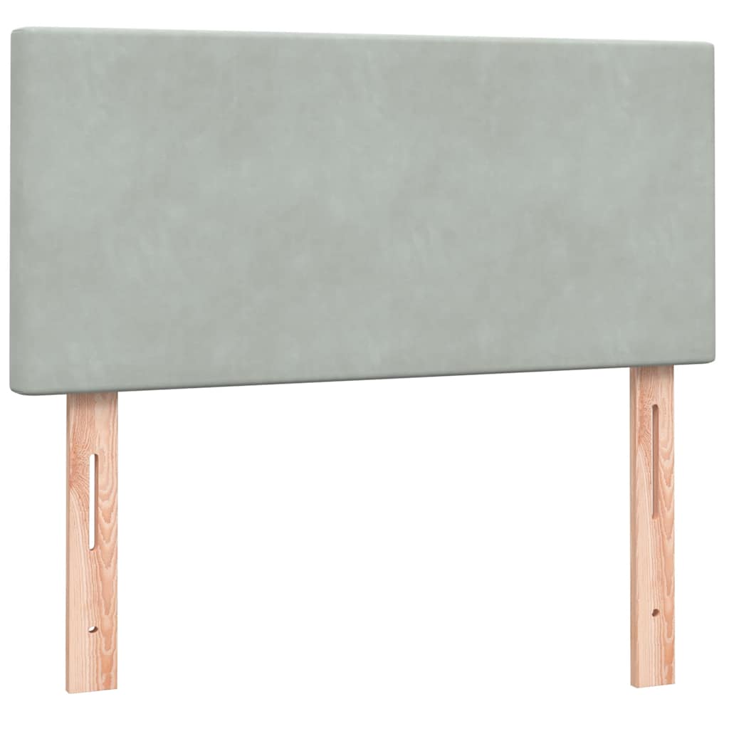 Box Spring krevet s madracem svijetlo sivi 80x210 cm baršun