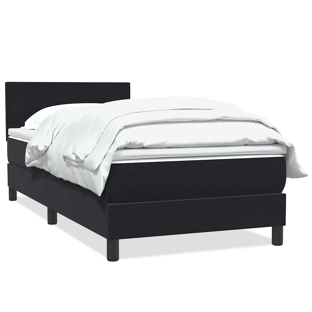 Box spring krevet s madracem crni 90x210 cm baršunasti