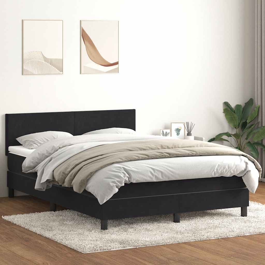 Box spring krevet s madracem crni 160x210 cm baršunasti