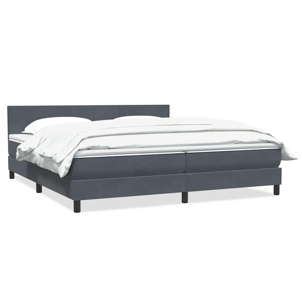 Krevet s oprugama i madracem tamnosivi 180x210 cm baršunasti