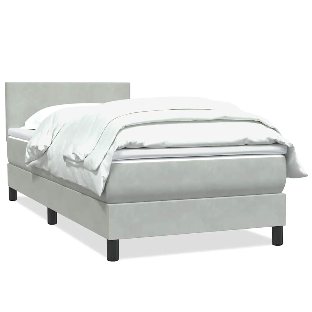 Box Spring krevet s madracem svijetlo sivi 80x220 cm samt