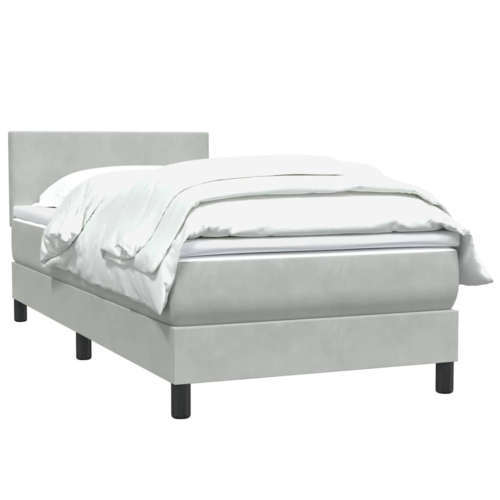 Box Spring krevet s madracem svijetlo sivi 80x220 cm samt