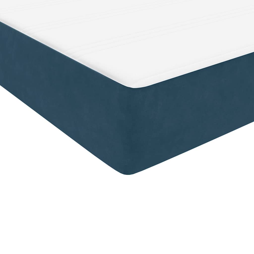 Box spring krevet s madracem tamnoplavi 80x220 cm baršunasti