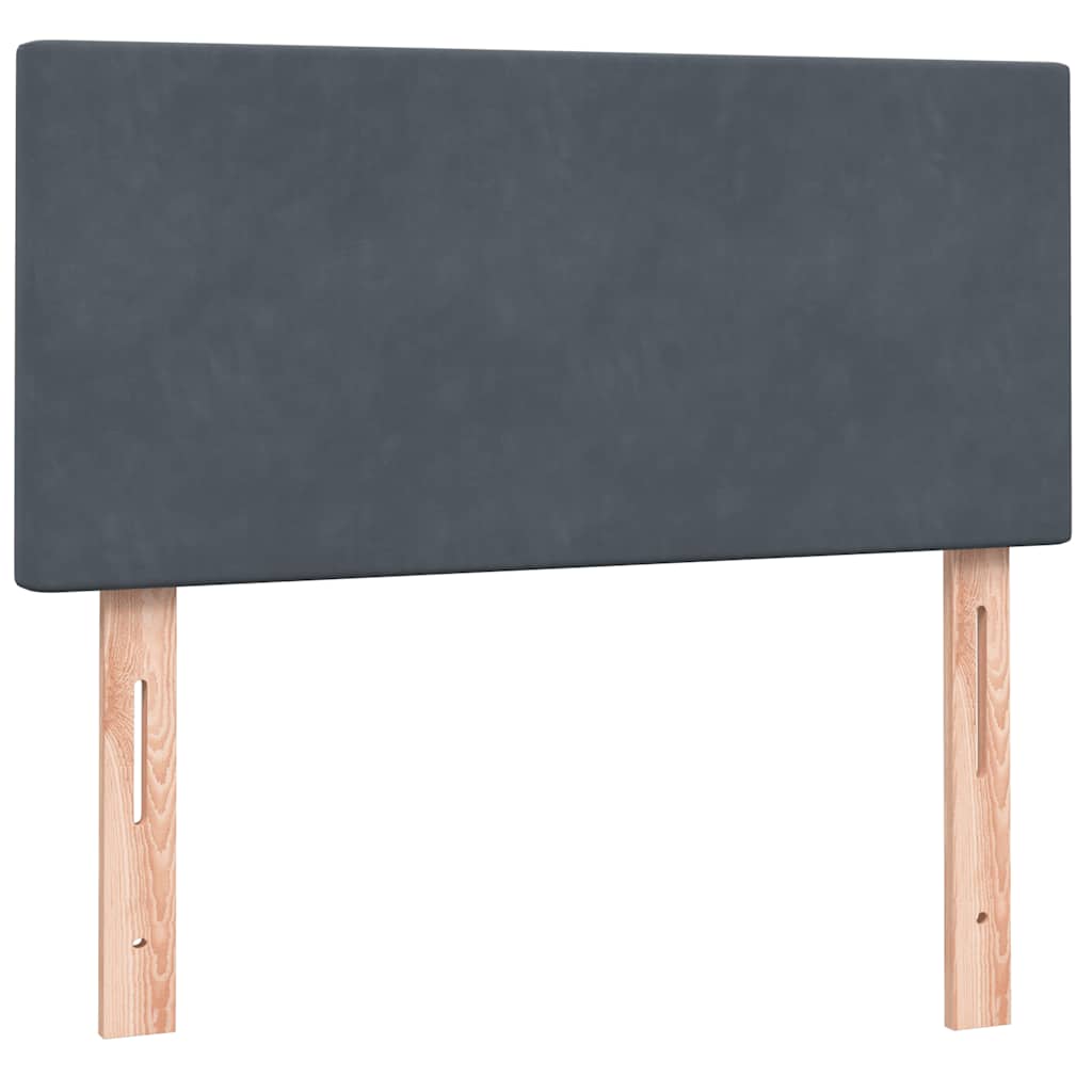 Box spring krevet s madracem tamnosivi 90x220 cm baršunasti