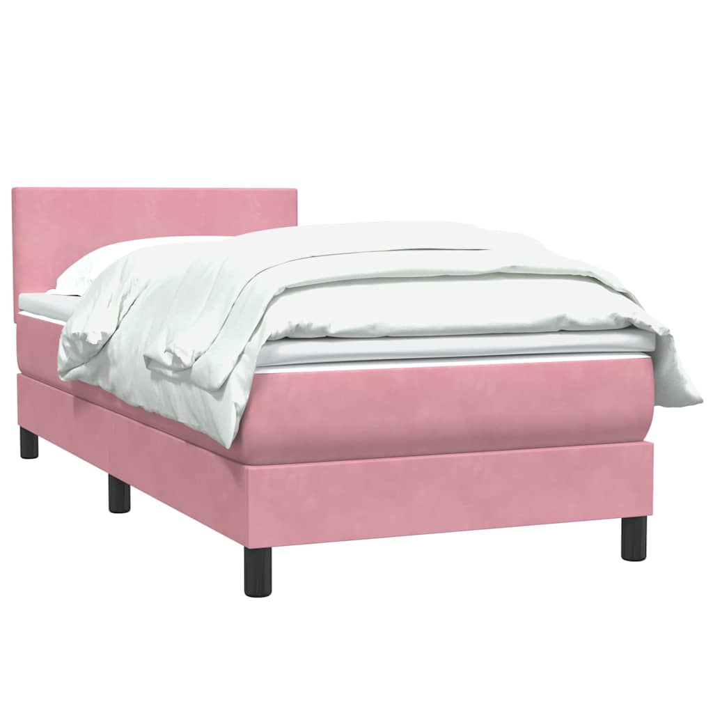 Box spring krevet s madracem ružičasti 90x220 cm baršunasti