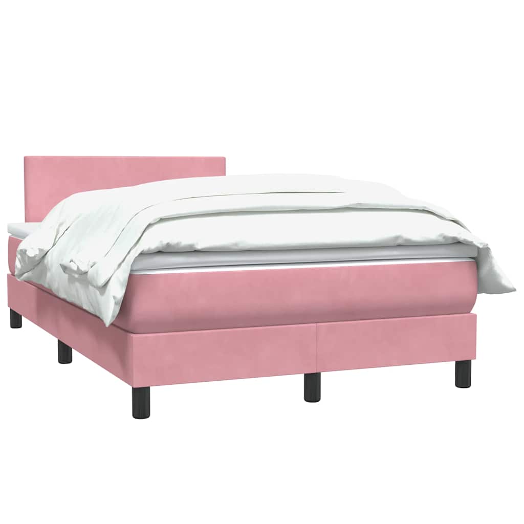 Box Spring krevet s madracem ružičasti 120x220 cm samt